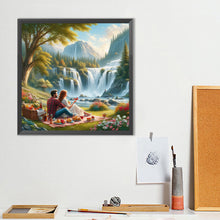 Load image into Gallery viewer, Couple And Waterfall 40*40CM(Canvas) Full Round Drill Diamond Painting
