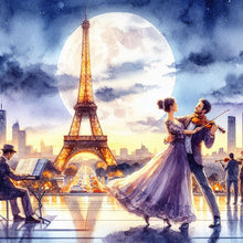 Load image into Gallery viewer, Dancing Under The Eiffel Tower 40*40CM(Canvas) Full Round Drill Diamond Painting
