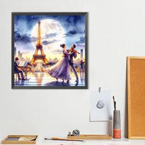Dancing Under The Eiffel Tower 40*40CM(Canvas) Full Round Drill Diamond Painting
