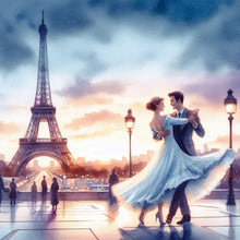 Load image into Gallery viewer, Romantic Couple Under The Eiffel Tower 40*40CM(Canvas) Full Round Drill Diamond Painting
