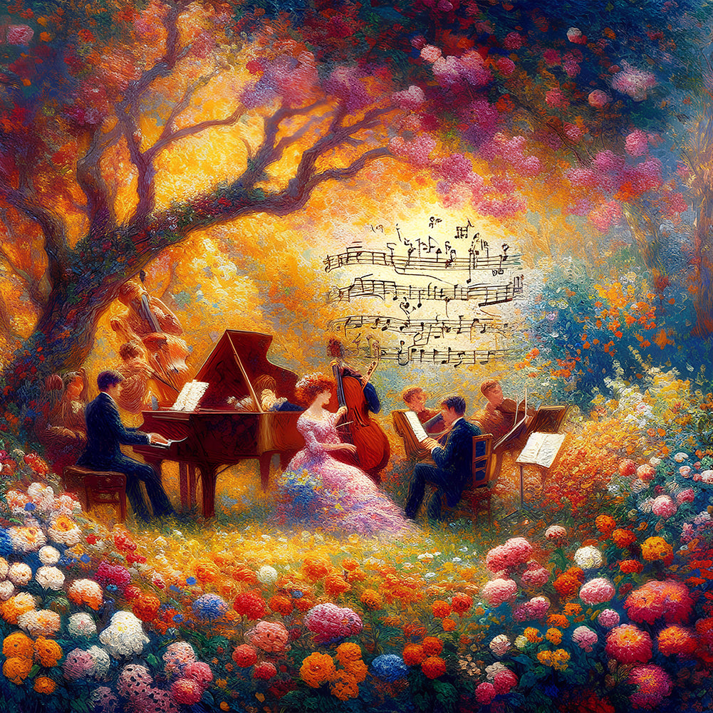 Concert In The Garden 50*50CM(Canvas) Full Round Drill Diamond Painting