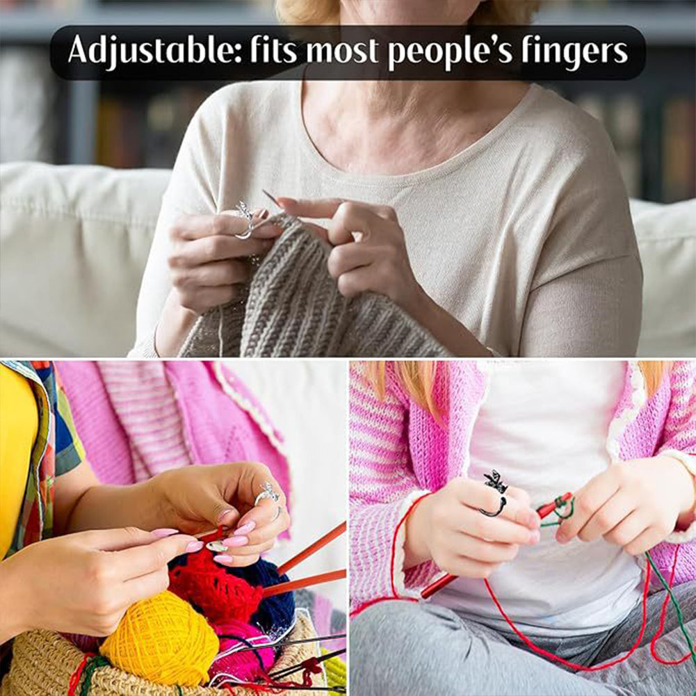 6PCS Flying Dargon Shape Crochet Ring Adjustable for Knitting Braiding Sewing