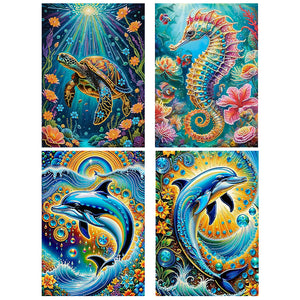 Marine Animals 30*40CM(Canvas) Partial Special Shaped Drill Diamond Painting