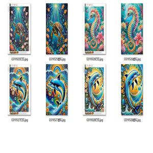 Marine Animals 30*40CM(Canvas) Partial Special Shaped Drill Diamond Painting