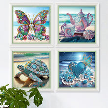 Load image into Gallery viewer, 4 Pcs Beach 30*30CM(Canvas) Partial Special Shaped Drill Diamond Painting
