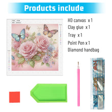 Load image into Gallery viewer, 4 Pcs Flower Butterfly 30*30CM(Canvas) Partial Special Shaped Drill Diamond Painting
