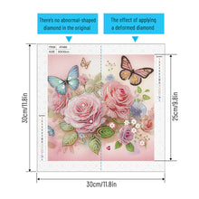 Load image into Gallery viewer, 4 Pcs Flower Butterfly 30*30CM(Canvas) Partial Special Shaped Drill Diamond Painting
