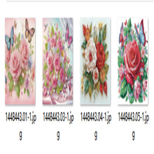 Load image into Gallery viewer, 4 Pcs Flower Butterfly 30*30CM(Canvas) Partial Special Shaped Drill Diamond Painting
