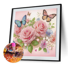 Load image into Gallery viewer, 4 Pcs Flower Butterfly 30*30CM(Canvas) Partial Special Shaped Drill Diamond Painting
