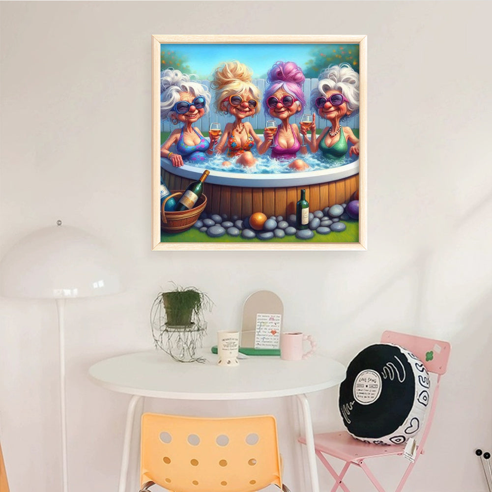 Afternoon Tea Party - Full 11CT Stamped Cross Stitch 45x45CM - Yishu
