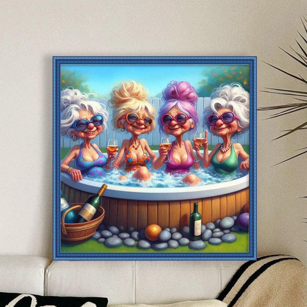 Afternoon Tea Party - Full 11CT Stamped Cross Stitch 45x45CM - Yishu