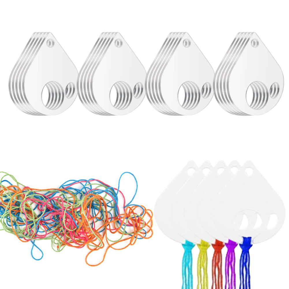 40PCS Acrylic Cross Stitch Threading Board Floss Bobbins for Cross Cotton