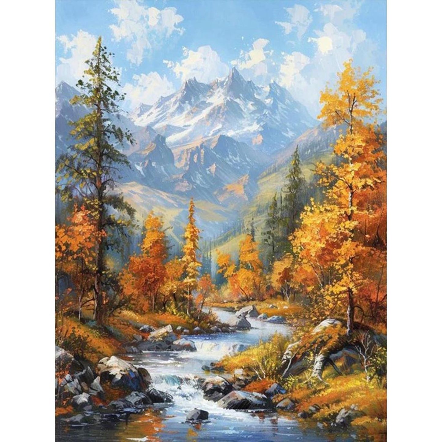 Forest Stream - Full 11CT Stamped Cross Stitch 45x60CM - Yishu