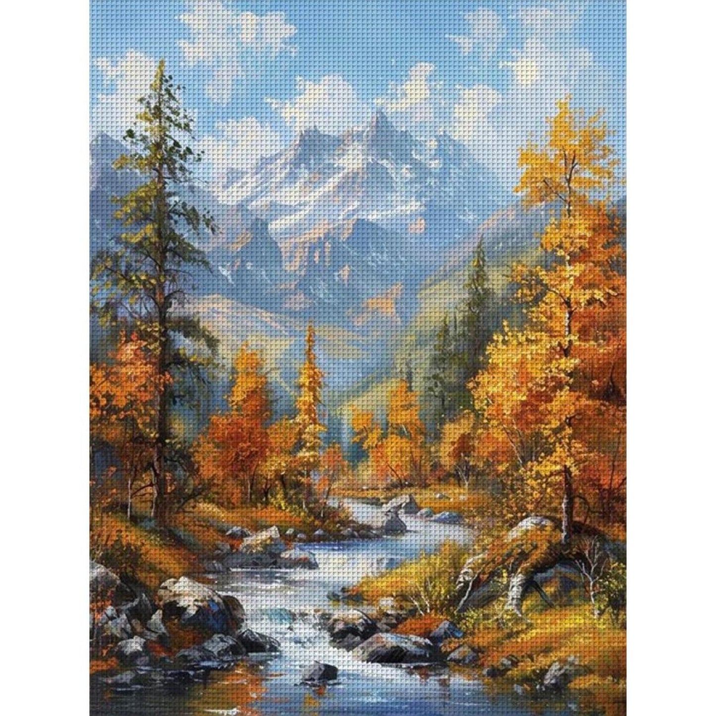 Forest Stream - Full 11CT Stamped Cross Stitch 45x60CM - Yishu