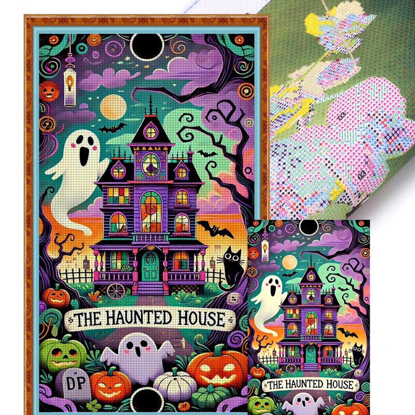 Ghost Cabin - Full 11CT Stamped Cross Stitch 40x70CM - Yishu