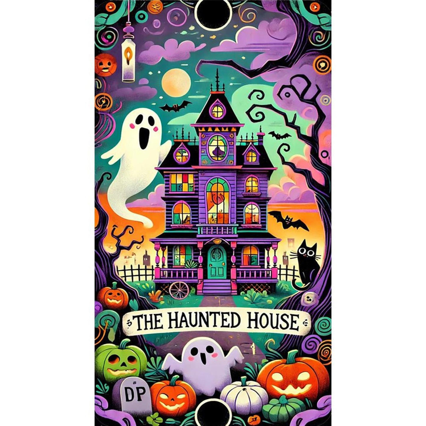 Ghost Cabin - Full 11CT Stamped Cross Stitch 40x70CM - Yishu
