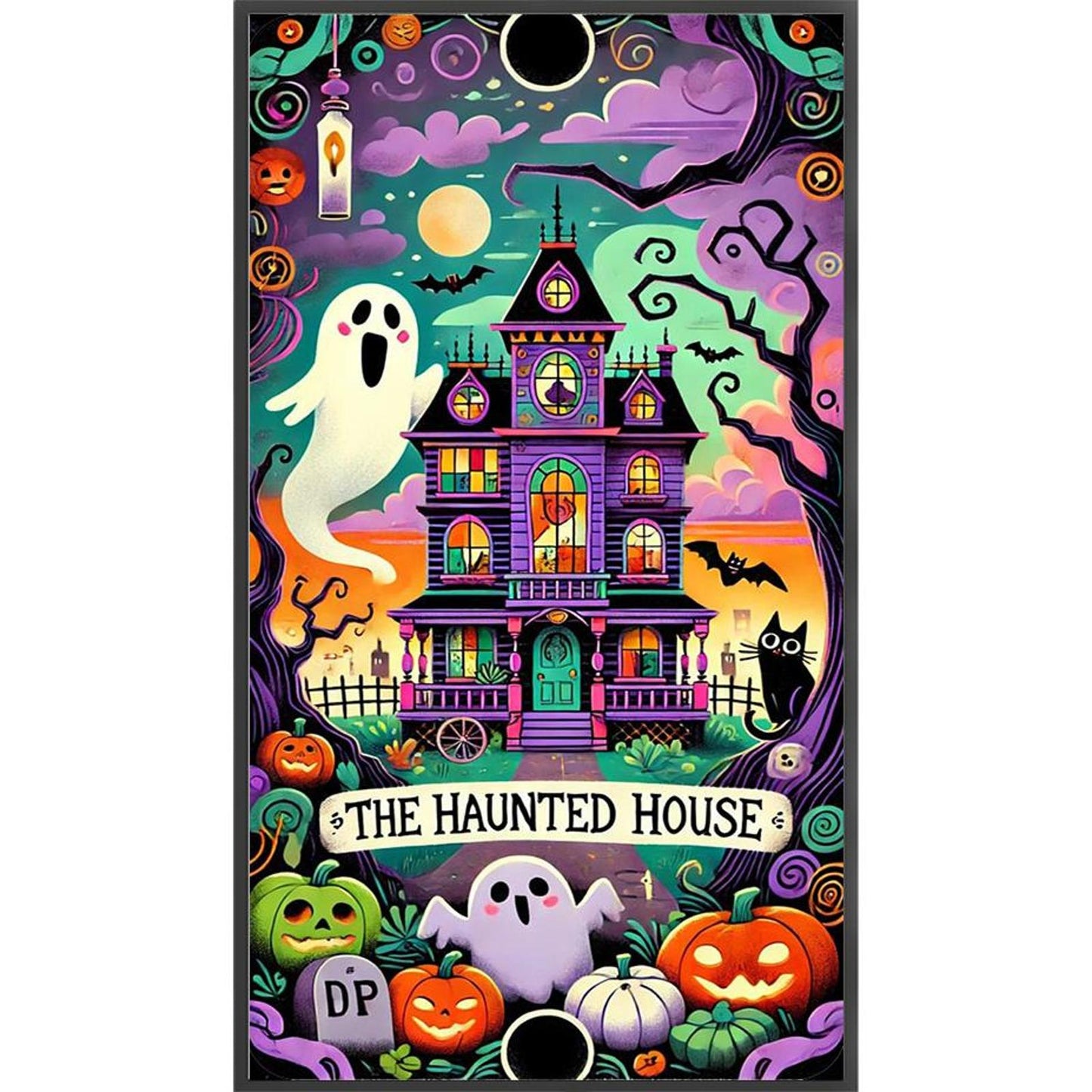 Ghost Cabin - Full 11CT Stamped Cross Stitch 40x70CM - Yishu
