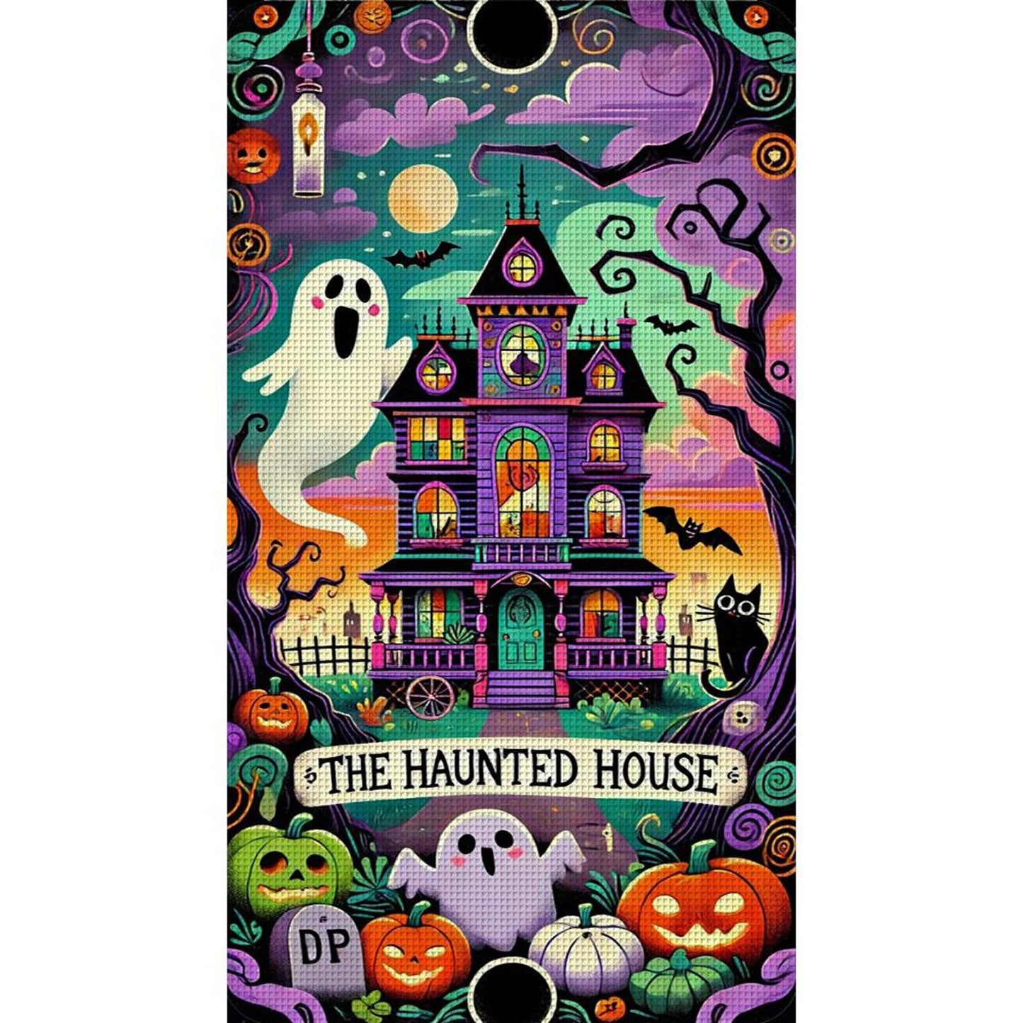 Ghost Cabin - Full 11CT Stamped Cross Stitch 40x70CM - Yishu