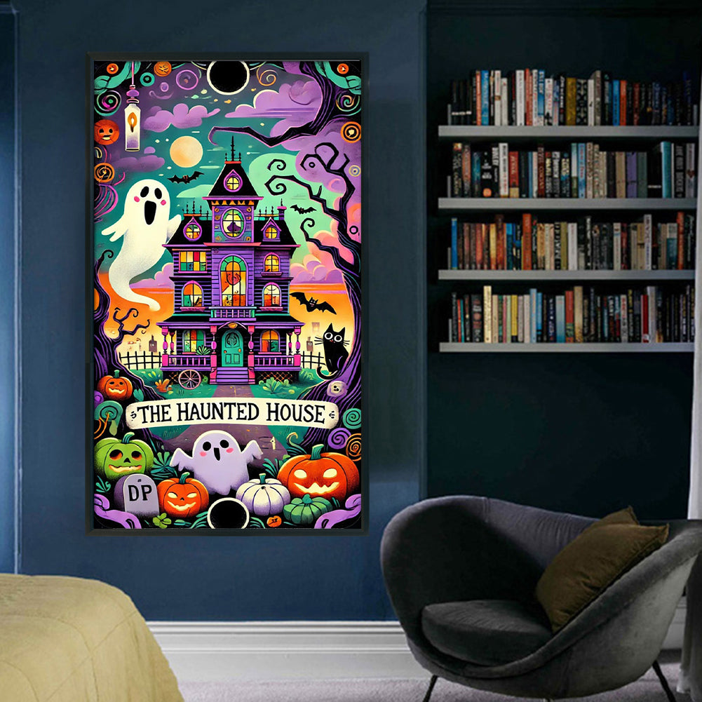 Ghost Cabin - Full 11CT Stamped Cross Stitch 40x70CM - Yishu