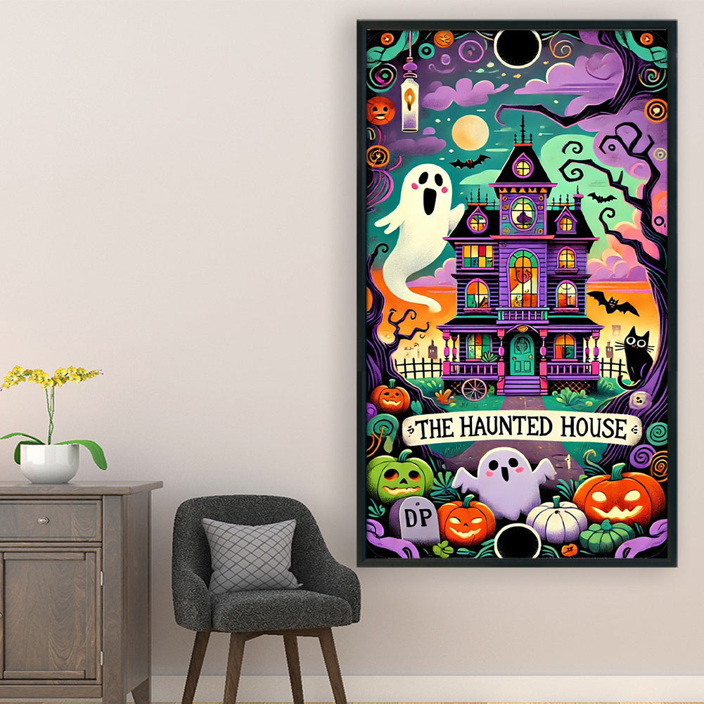 Ghost Cabin - Full 11CT Stamped Cross Stitch 40x70CM - Yishu