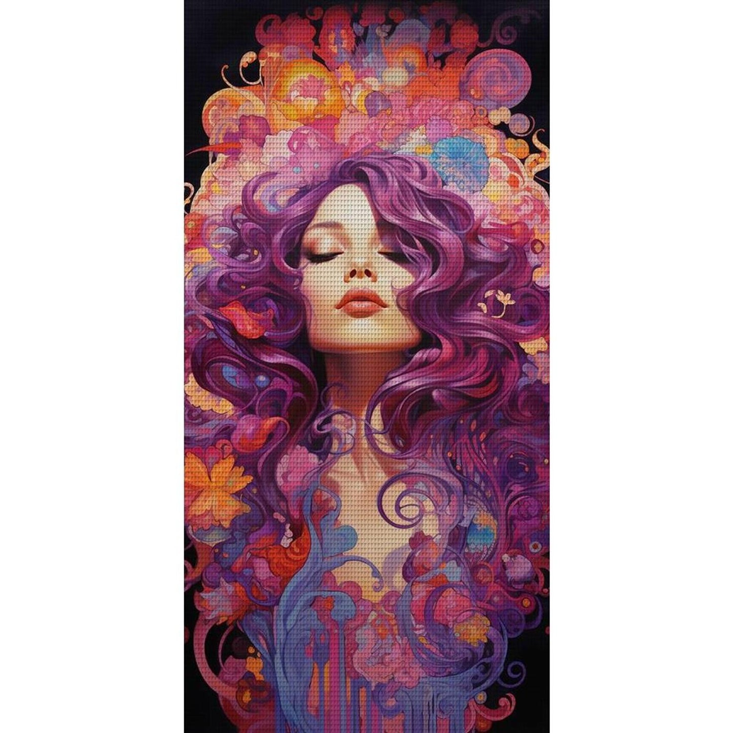 Dreamy Girl - Full 11CT Stamped Cross Stitch 40x80CM - Yishu