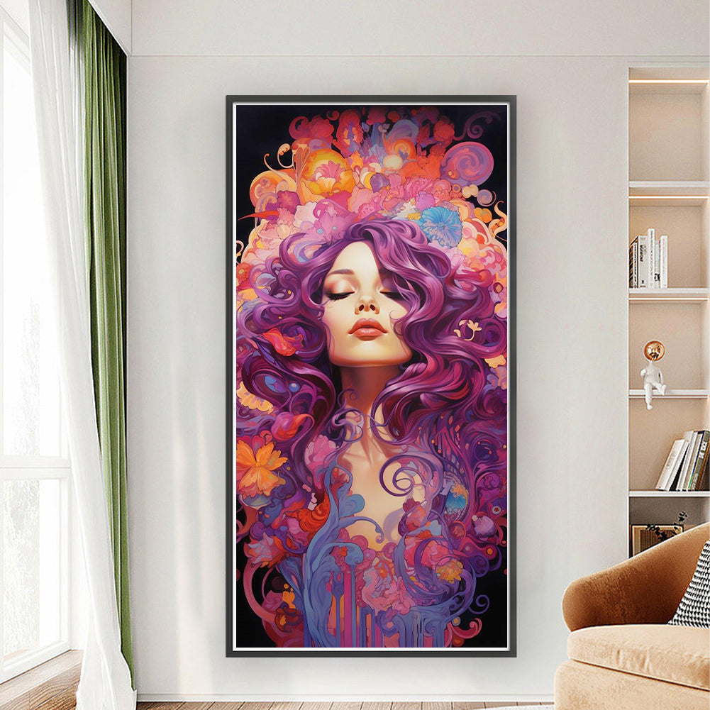 Dreamy Girl - Full 11CT Stamped Cross Stitch 40x80CM - Yishu