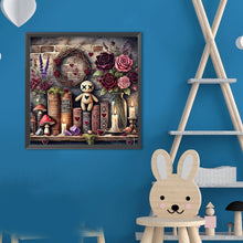Load image into Gallery viewer, Flower Doll On Bookshelf 40*40CM(Canvas) Full Round Drill Diamond Painting
