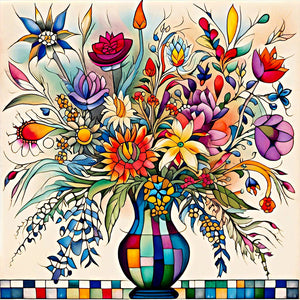 Abstract Flower 30*30CM(Canvas) Full Round Drill Diamond Painting