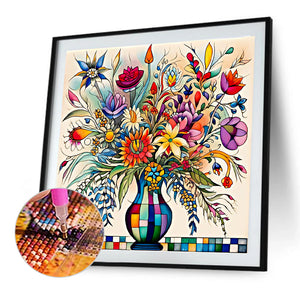 Abstract Flower 30*30CM(Canvas) Full Round Drill Diamond Painting
