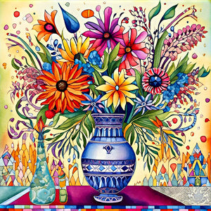 Abstract Flower 30*30CM(Canvas) Full Round Drill Diamond Painting