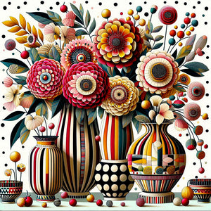 Abstract Flower 30*30CM(Canvas) Full Round Drill Diamond Painting
