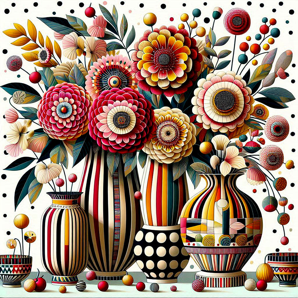 Abstract Flower 30*30CM(Canvas) Full Round Drill Diamond Painting