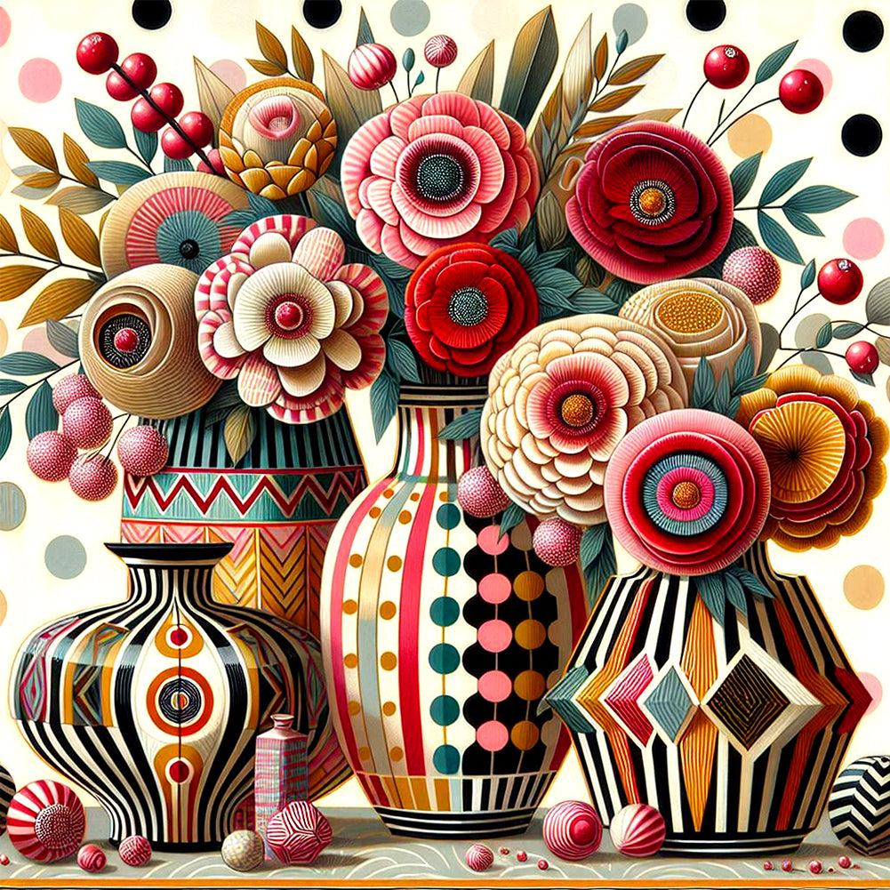 Abstract Flower 30*30CM(Canvas) Full Round Drill Diamond Painting