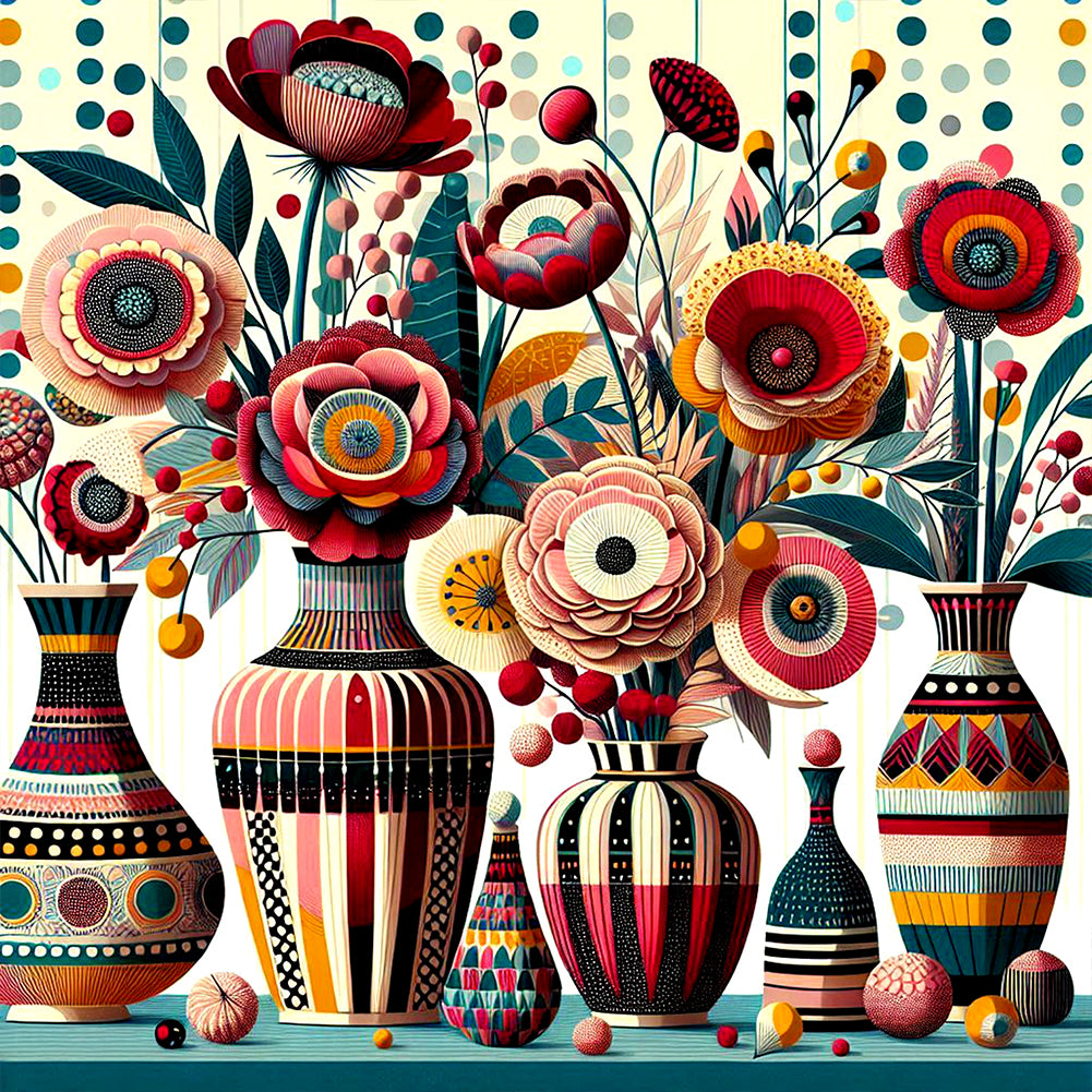 Abstract Flower 30*30CM(Canvas) Full Round Drill Diamond Painting