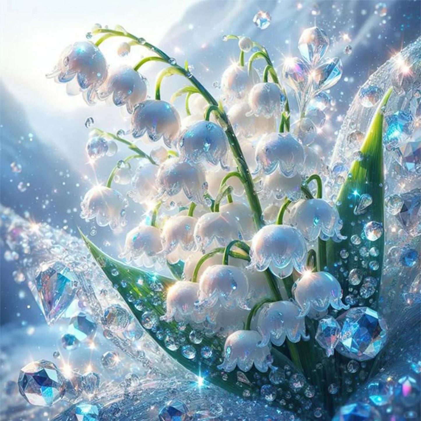 Lily Of The Valley - Full 11CT Stamped Cross Stitch 40x40CM - Yishu