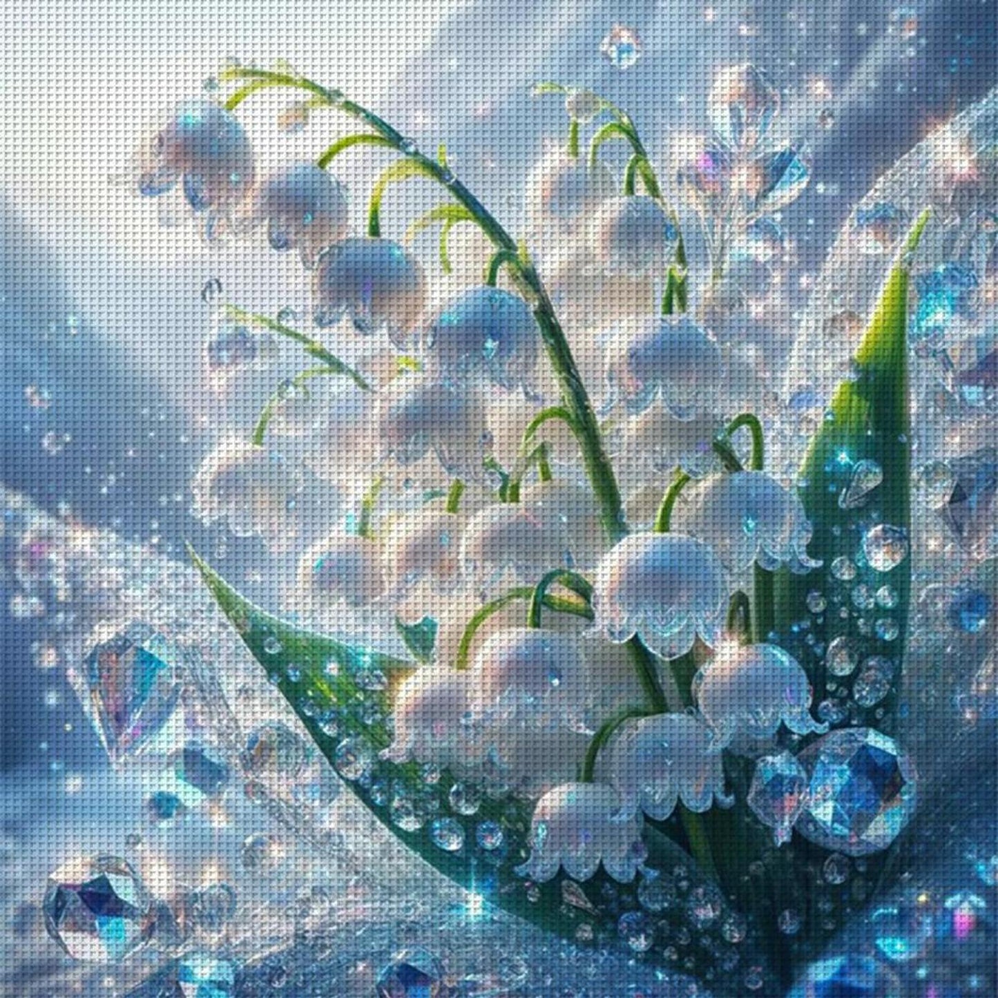 Lily Of The Valley - Full 11CT Stamped Cross Stitch 40x40CM - Yishu
