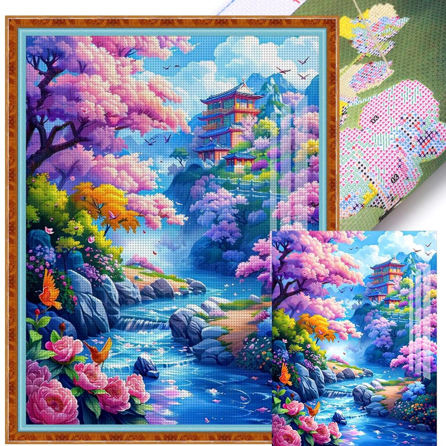 Dreamy Fairyland - Full 11CT Stamped Cross Stitch 55x70CM - QiangHongXiu(56Colors )