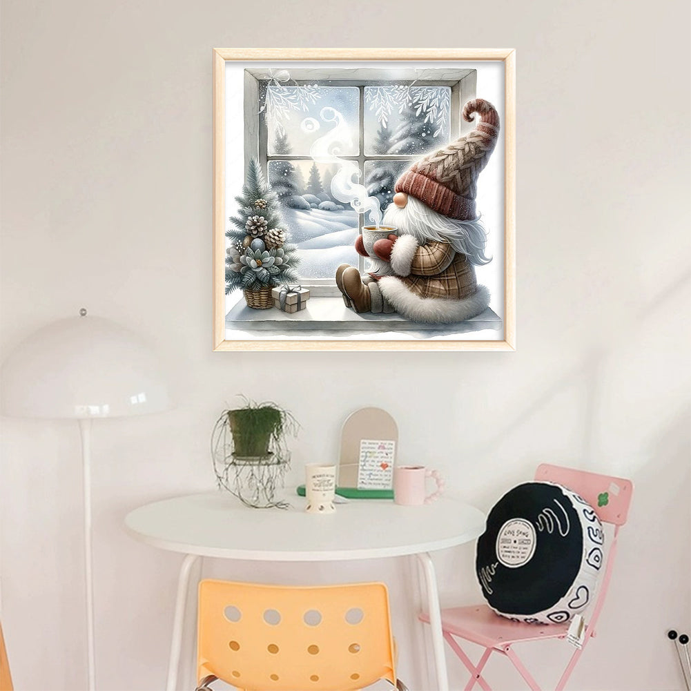 Gnome - Full 11CT Stamped Cross Stitch - Bead Embroidery 46x46CM/18.11x18.11in