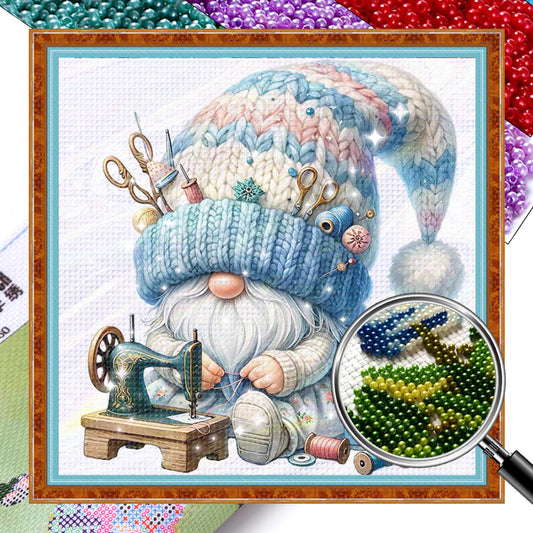 Gnome - Full 11CT Stamped Cross Stitch - Bead Embroidery 46x46CM/18.11x18.11in