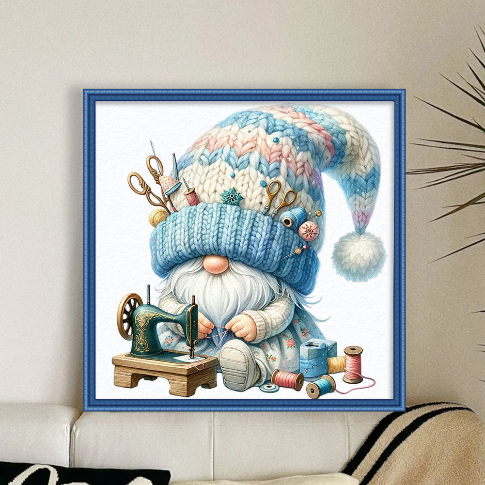 Gnome - Full 11CT Stamped Cross Stitch - Bead Embroidery 46x46CM/18.11x18.11in