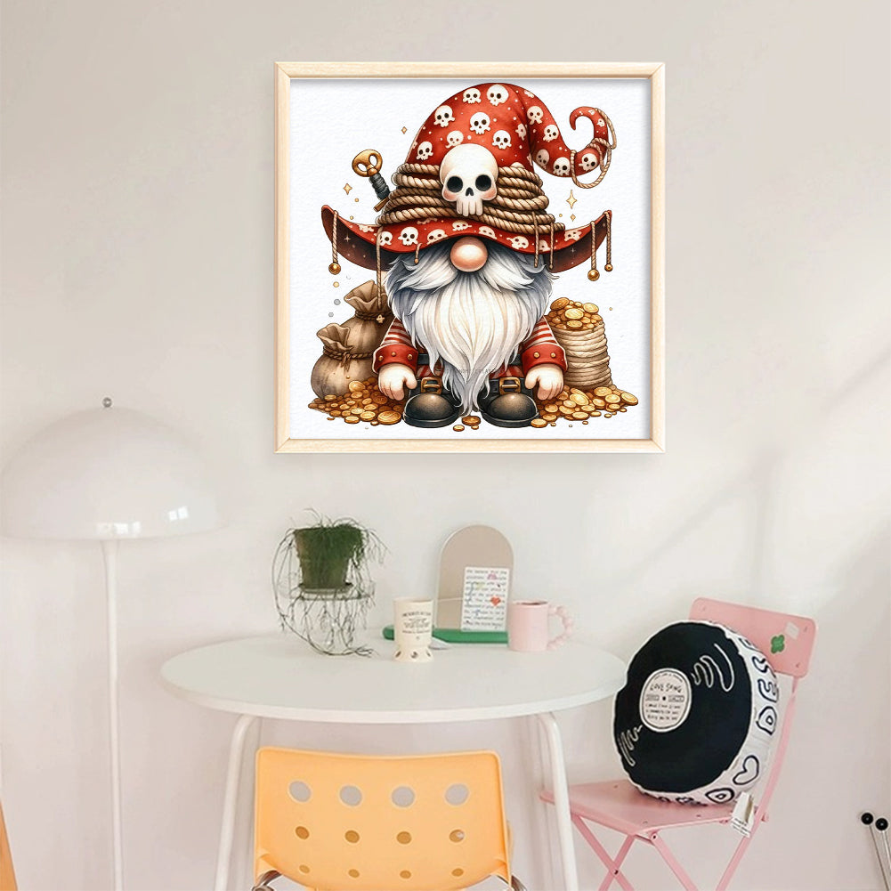 Gnome - Full 11CT Stamped Cross Stitch - Bead Embroidery 46x46CM/18.11x18.11in