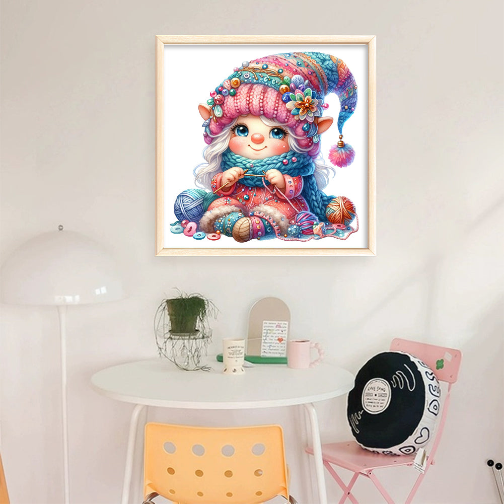 Gnome - Full 11CT Stamped Cross Stitch - Bead Embroidery 46x46CM/18.11x18.11in