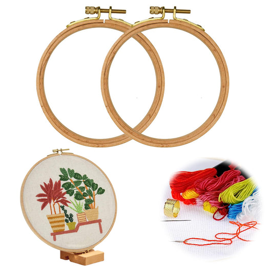 2PCS Round Embroidery Hoops DIY Sewing Tool for DIY Sewing Craft (20CM)