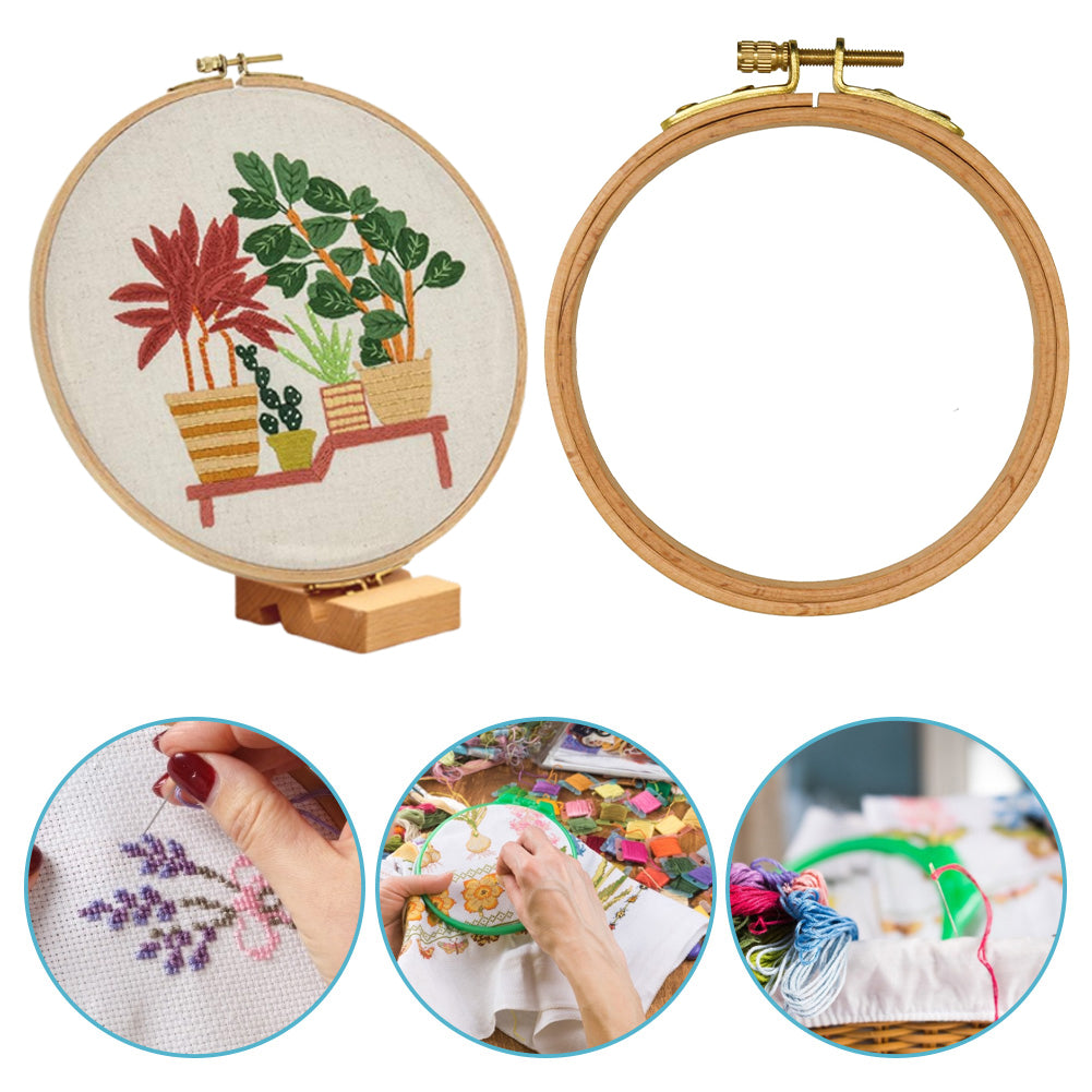 2PCS Round Embroidery Hoops DIY Sewing Tool for DIY Sewing Craft (20CM)