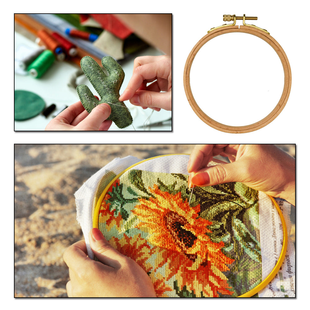 2PCS Round Embroidery Hoops DIY Sewing Tool for DIY Sewing Craft (20CM)