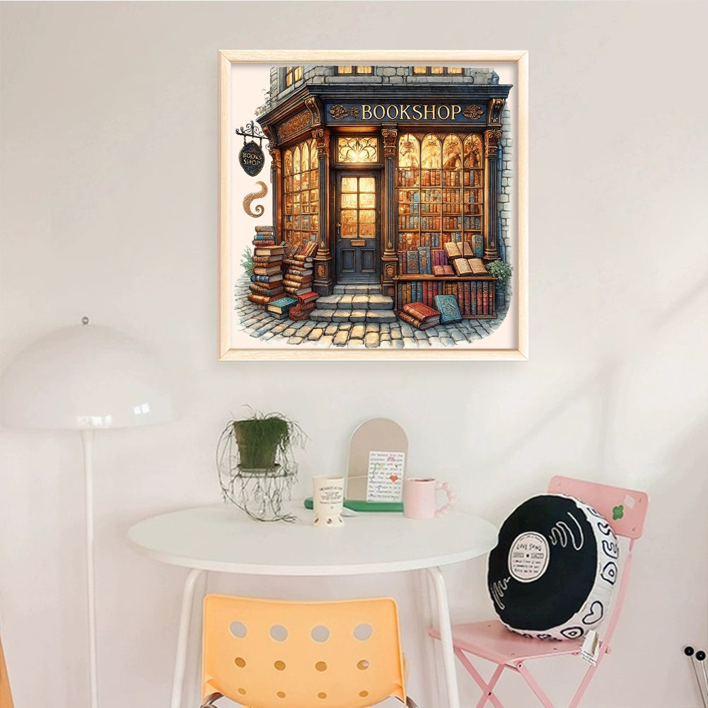 Bookstore - Full 11CT Stamped Cross Stitch 50x50CM - Huacan