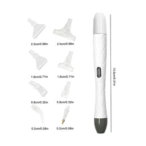18Pcs/Set 5D DIY Diamond Drill Pen Set with Light for DIY Arts Crafts (White)