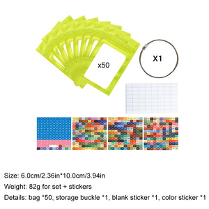 50pcs DIY Diamond Painting Tools Self Adhesive Bags for Craft Supplies (Green)
