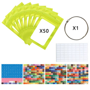 50pcs DIY Diamond Painting Tools Self Adhesive Bags for Craft Supplies (Green)