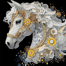 Load image into Gallery viewer, Gorgeous White Horse 30*30CM(Canvas) Partial Special Shaped Drill Diamond Painting
